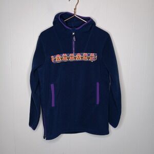 Patagonia Synchilla Cagoule Jacket Kids Unisex 2XL 16-18 Navy Fleece Hooded